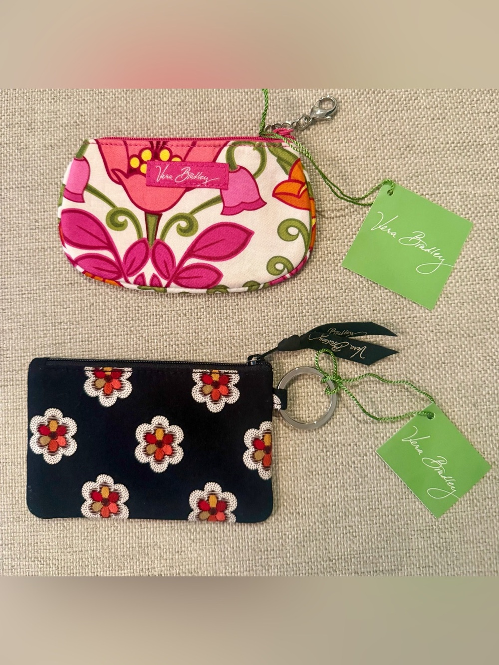 Vera Bradley Pink Floral (Lilli Bell) & Black Floral (Pirouette) Patterns-Duo